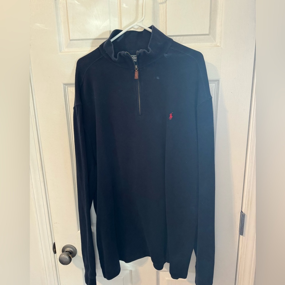 Men’s Polo by Ralph Lauren zippered pullover. Navy, size XXL